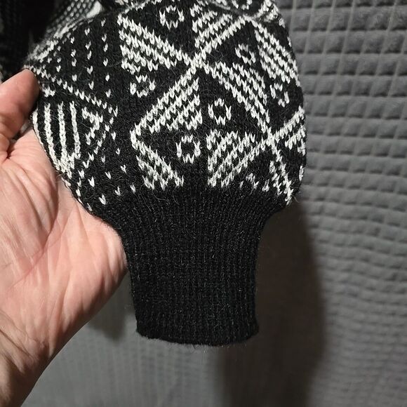 VTG 80s Silver Geometric Sweater Lg/XL Sparkle Witchy Holiday Goth Rock Fairy - Picture 6 of 11